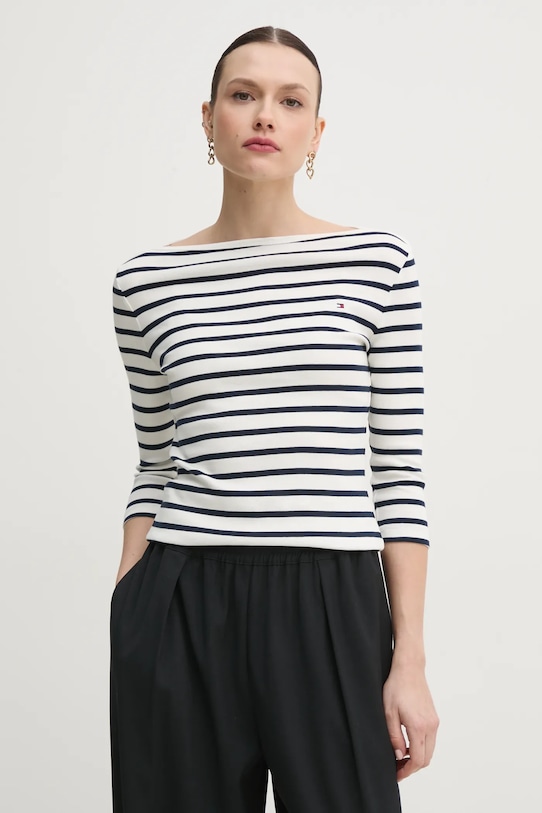 

Хлопковый лонгслив Tommy Hilfiger, белый