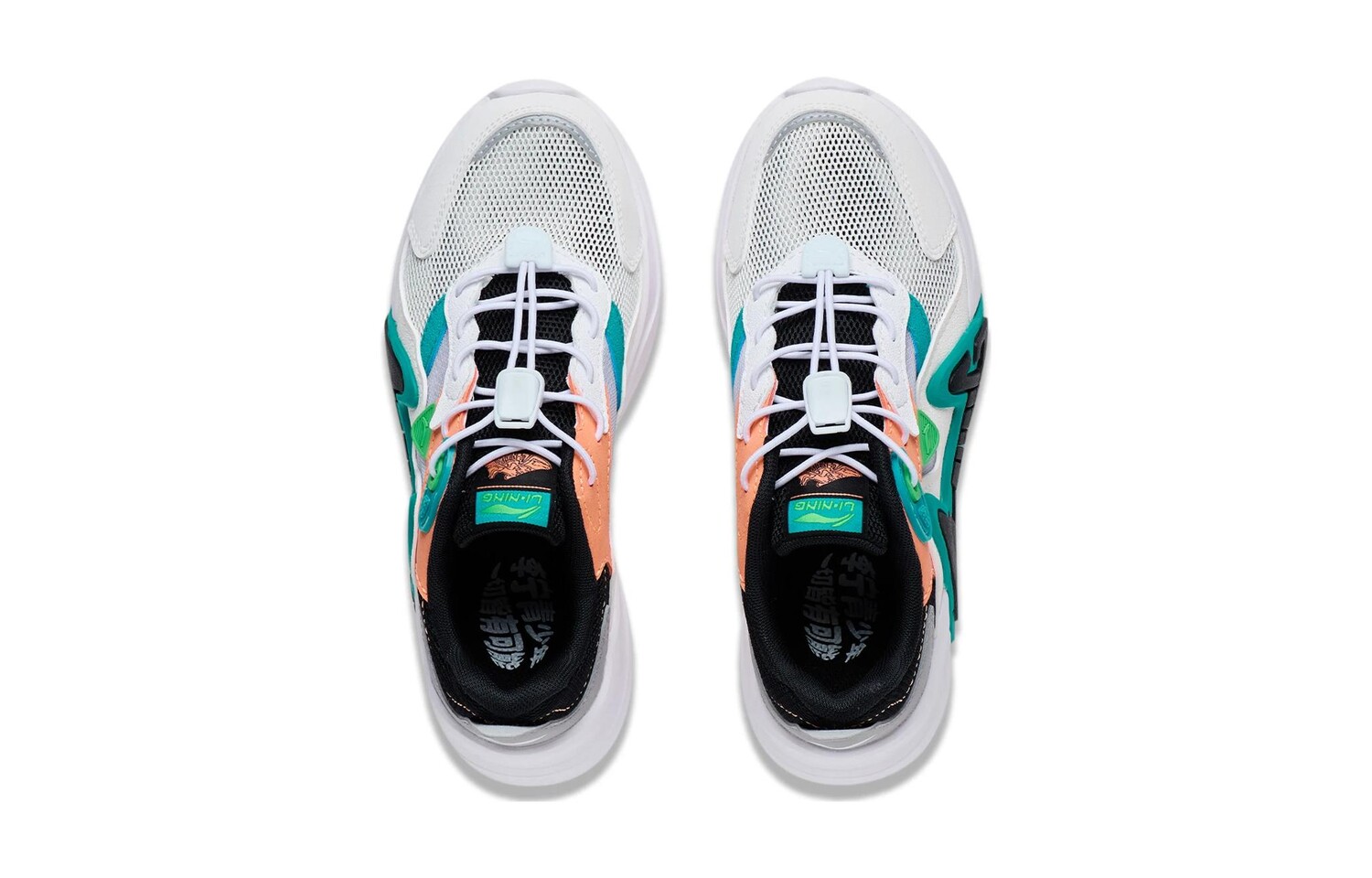 Кроссовки LINING YOUNG Kids Lifestyle Shoes GS Low-top White/Black/Green/Orange — фото 4