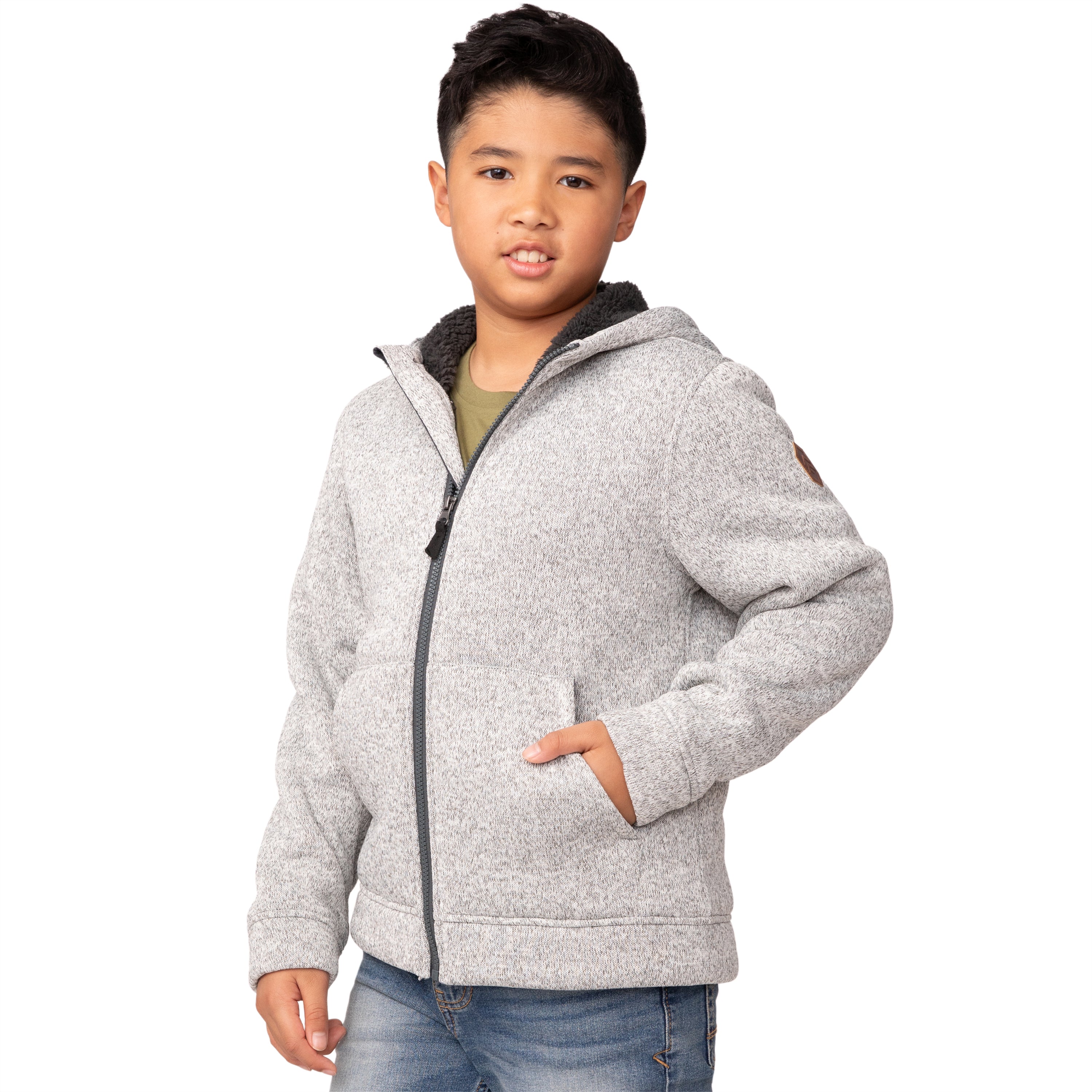 

Куртка-толстовка с капюшоном Free Country Boys Mountain Fleece, цвет pumice