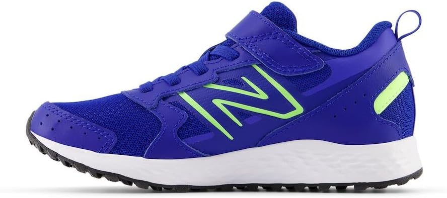 Кроссовки New Balance детские унисекс Fresh Foam 650 V1 с эластичными шнурками и верхней застежкой, Team Royal/Bleached Lime Glo — фото 2