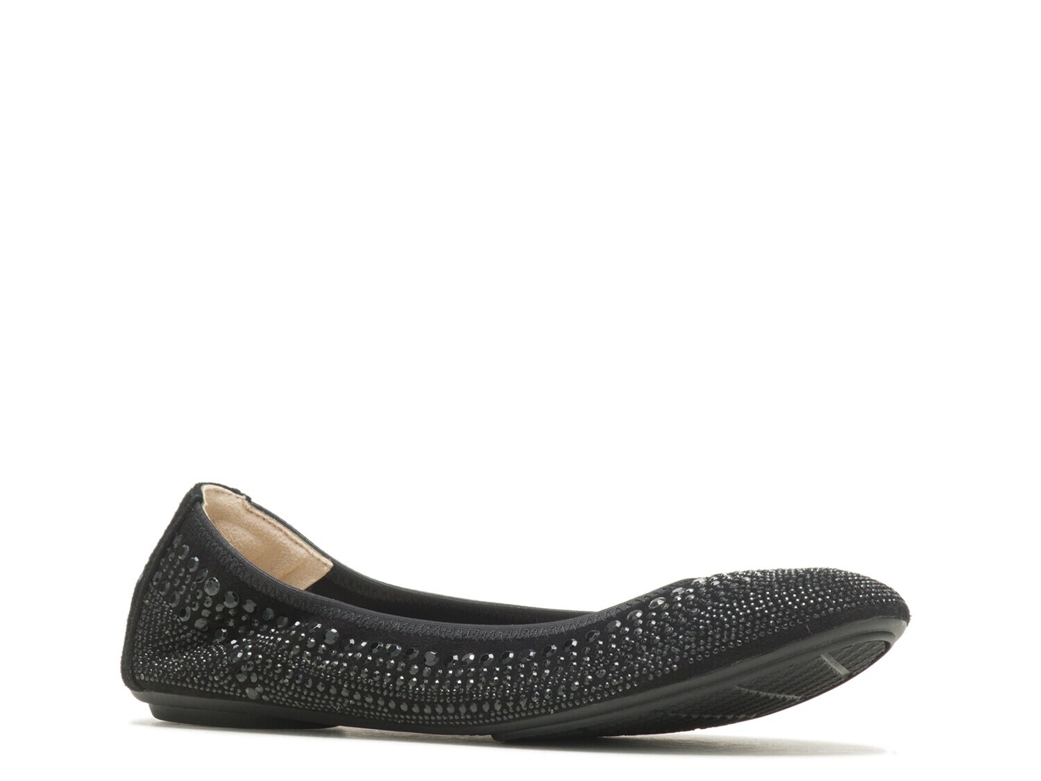 Балетки Hush Puppies Chaste, черная замша/стразы