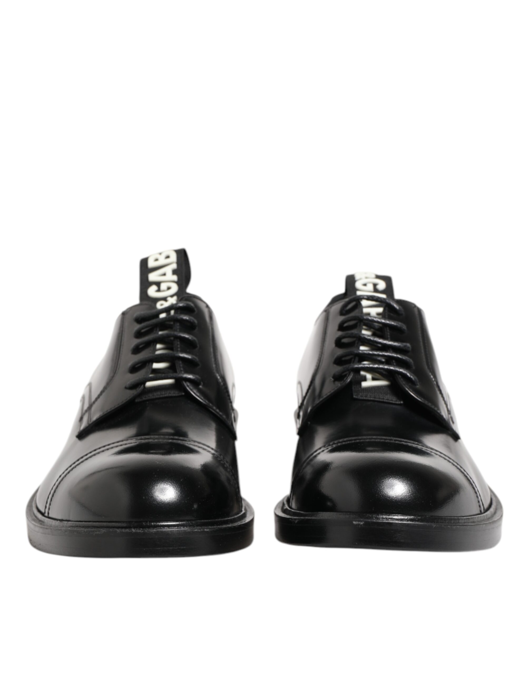Черные кожаные туфли на шнуровке для мужчин Dolce & Gabbana, черный — фото 2