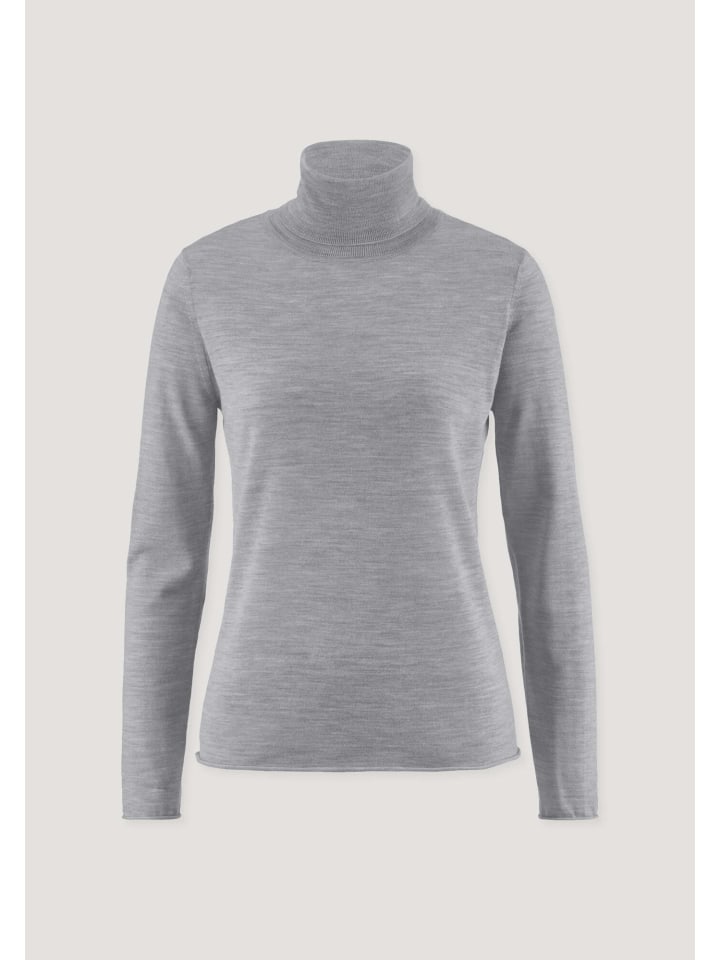 

Вязаный свитер с высоким воротом светло-серого цвета Hessnatur