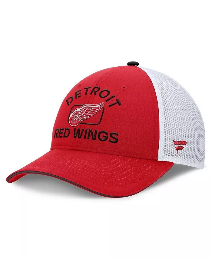 

Мужская красно-белая кепка Detroit Red Wings Authentic Pro Rink Trucker Fanatics