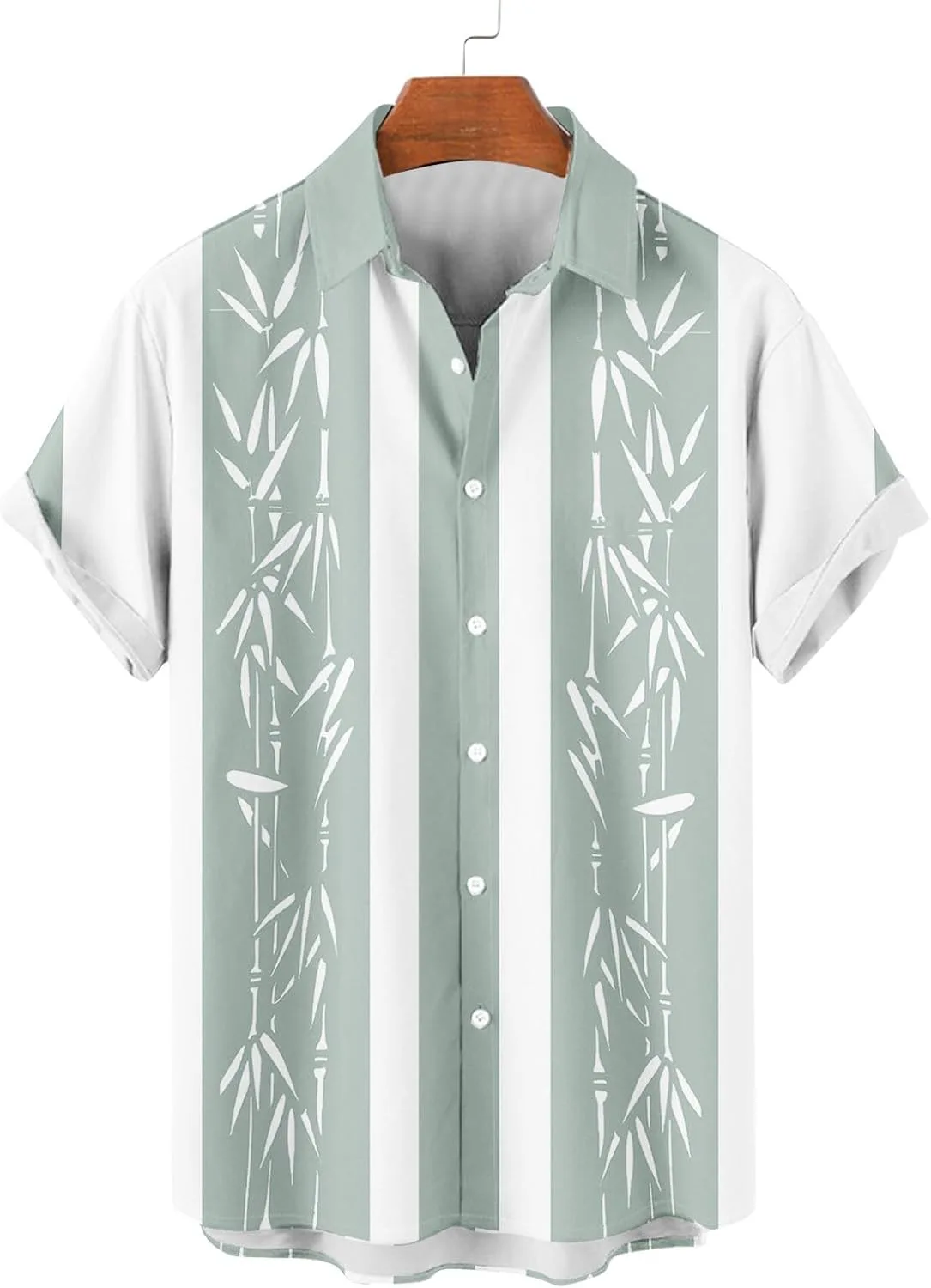 Мужская короткая рубашка с коротким рукавом Cuban Guayabera, пляжная рубашка на пуговицах, повседневная летняя футболка в винтажном мексиканском стиле Generic, зеленый — фото 4