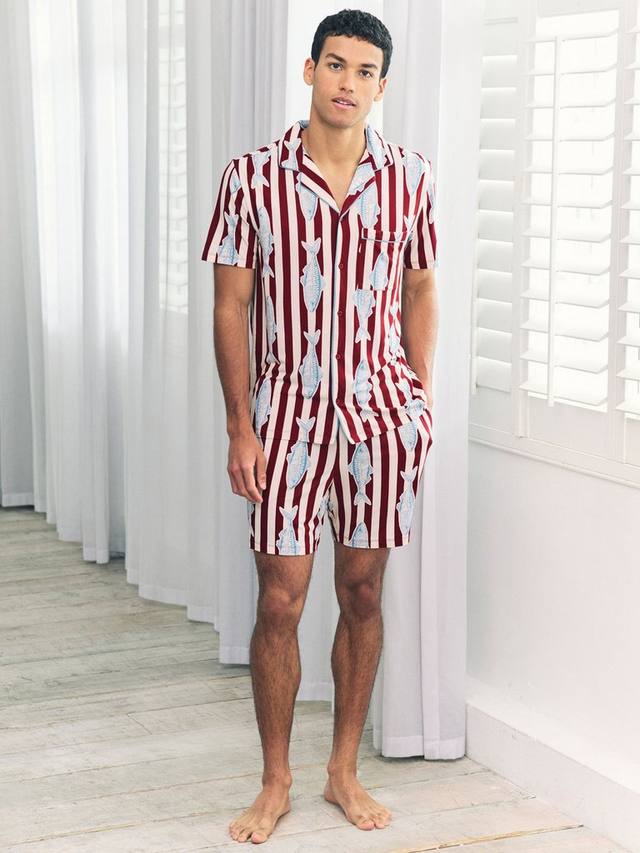 

Пижамный комплект с полосками в тематике Gone Fishing Chelsea Peers, Red