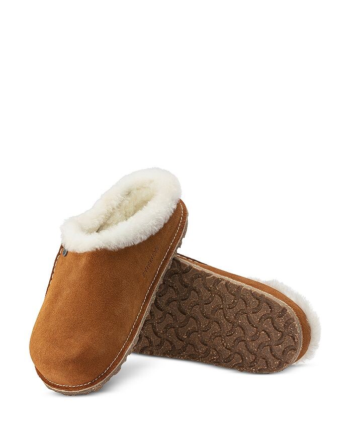 Мужские тапочки-сабо из овчины Zermatt Birkenstock, коричневый — фото 3