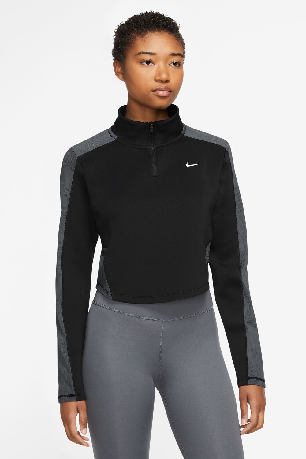 

Dri-FIT Femme с длинными рукавами и короткой молнией Nike, черный