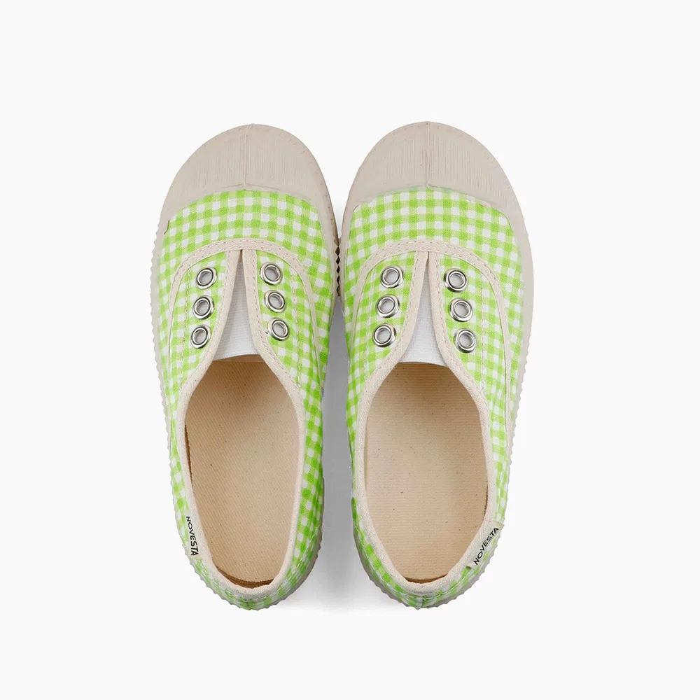 Детские слипоны Kids Elastic Gingham зелёные от Novesta — фото 3