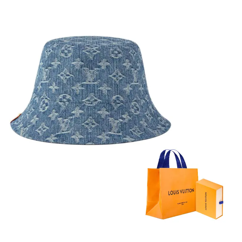 

LOUIS VUITTON Хлопковая джинсовая шляпа-ведро женская тёмно-синяя, Dark Blue