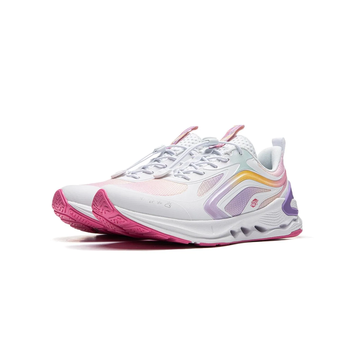 YOUNG Беговые кроссовки Li-Ning YOUNG для детей бело-розово-фиолетовые — фото 3