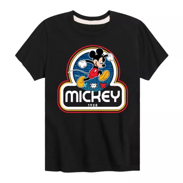 

Футболка для мальчиков 8-20 с ретро-принтом Mickey Mouse Disney, черный