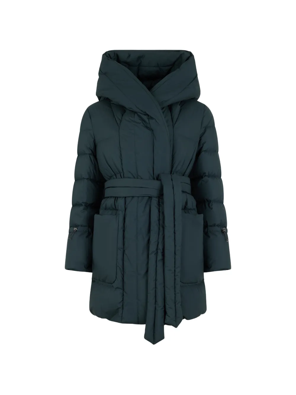 

Стеганое пальто osiride с капюшоном и поясом Moorer, зеленый