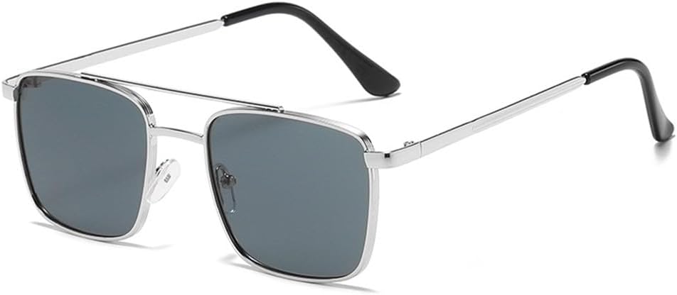 

Квадратные солнцезащитные очки для мужчин, винтажные солнцезащитные очки с двойными лучами для женщин, классические солнцезащитные очки большого размера KTUCN, Color 2