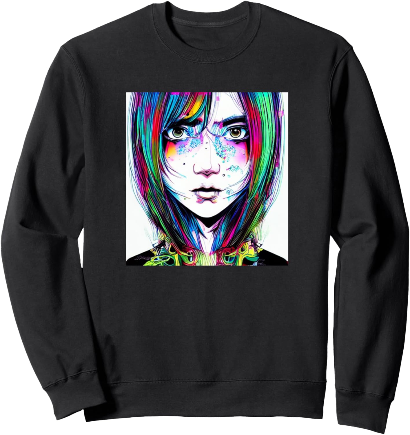 

Иллюстрация «Кибердевушка»: красочная толстовка с изображением девушки из аниме и манги Cyber Girls Fan Art - Women Girl Boy Kids Men Gift, черный