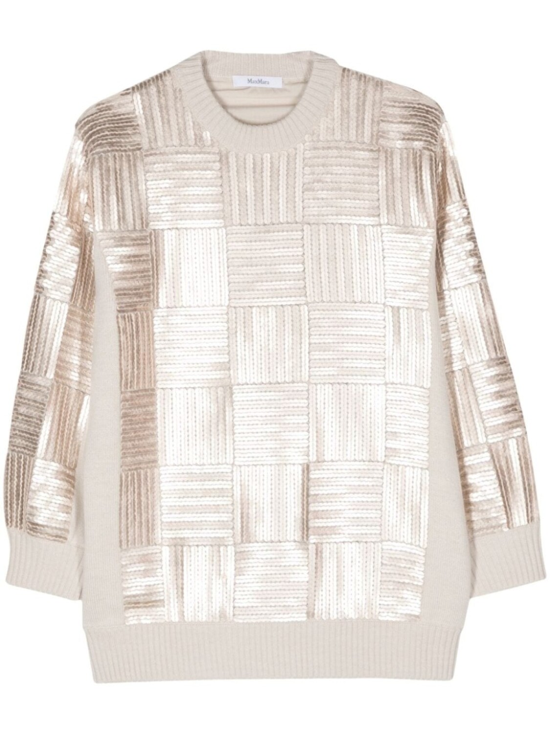 

Мини-платье из шерсти с пайетками от Max Mara, серый