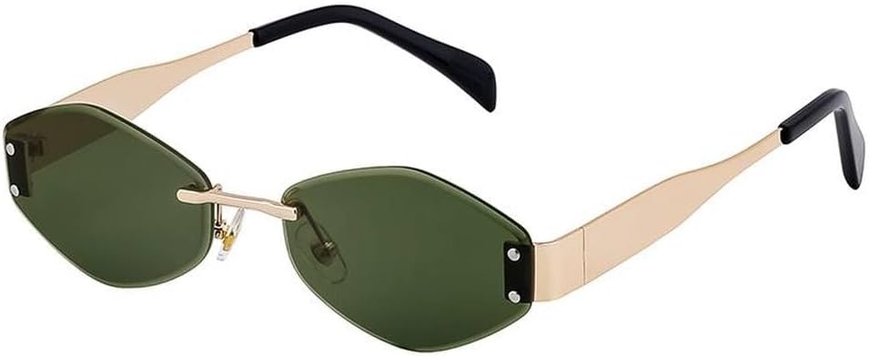 

Женские солнцезащитные очки в шестиугольной оправе, роскошные, винтажные, сексуальные, металлические, классические, модные, с защитой от УФ-излучения UV400, SUN1963 Generic, C2goldgreen