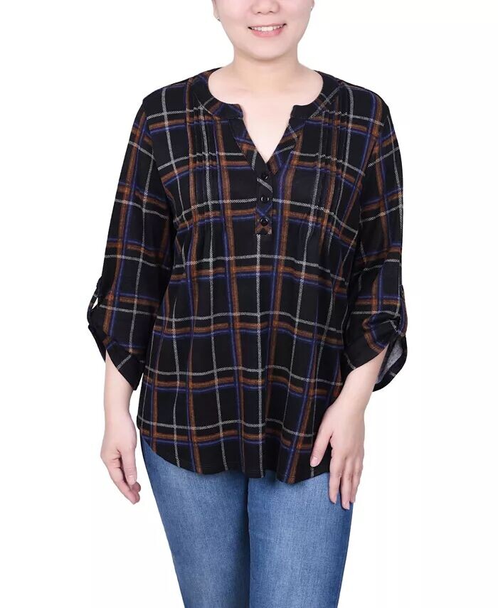 

Топ миниатюрного размера с рукавами 3/4 NY Collection, мультиколор