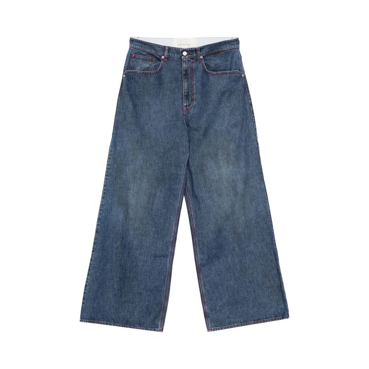 

Джинсы ERL Baggy Indiana Distressed Woven Jeans 'Dirty Blue', синий