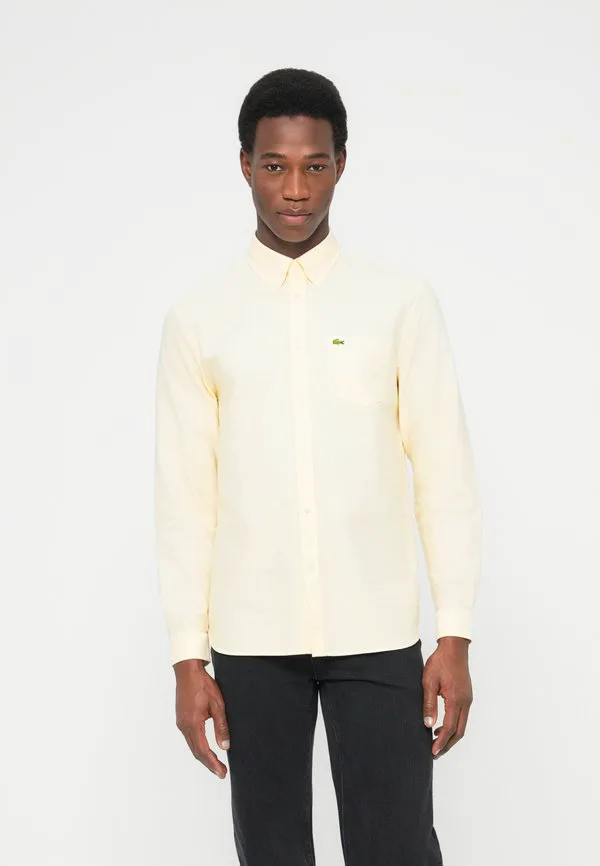 Рубашка Lacoste Naturel Clair, хлопок, однотонная, бежевый