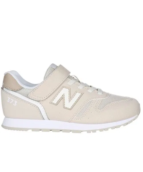 Детские кроссовки New Balance 373 с липучками и резинками бежевые