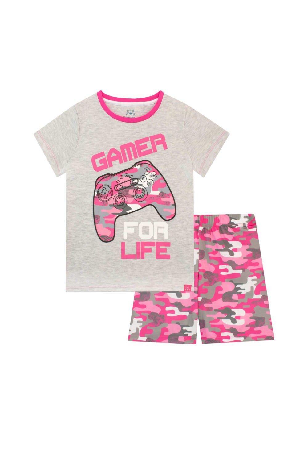 

Короткая пижама Gamer Gaming с камуфляжным принтом Harry Bear, розовый