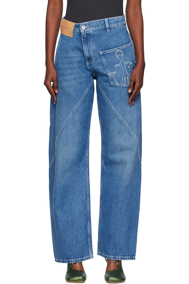 

Jw Anderson Синие рабочие джинсы с перекрученным ремешком