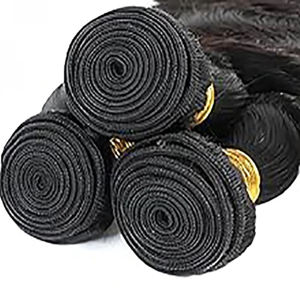 Наращивание волос Body Wave из натуральных волос Remy, 3 пучка, двойной уток, #1B натуральный черный, 86 см Shoaiye, #1B-Bb — фото 3