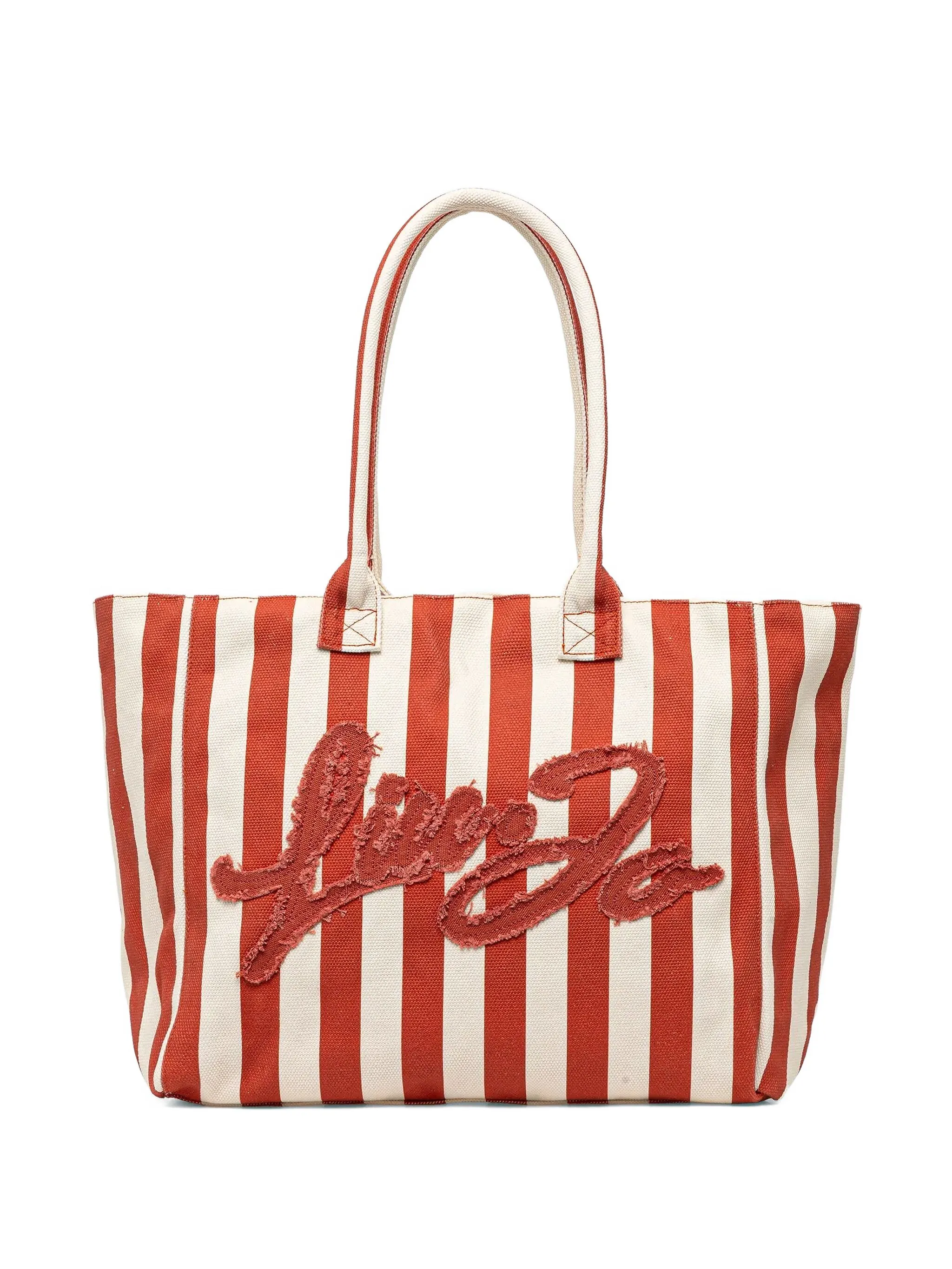 

Полосатая сумка-тоут с вышивкой Liu Jo, красный