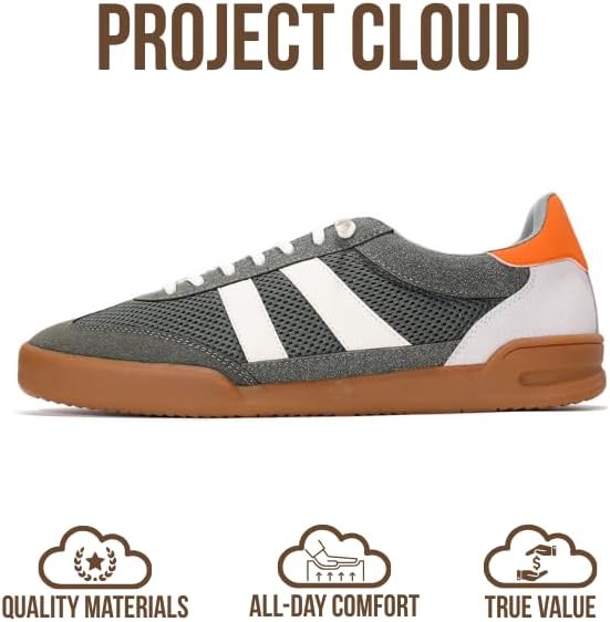 Мужские кроссовки Project Cloud - стелька из пены с эффектом памяти - легкие и нескользящие повседневные туфли на шнуровке для мужчин - мужская повседневная мода (HIS VERDY), Olive — фото 3