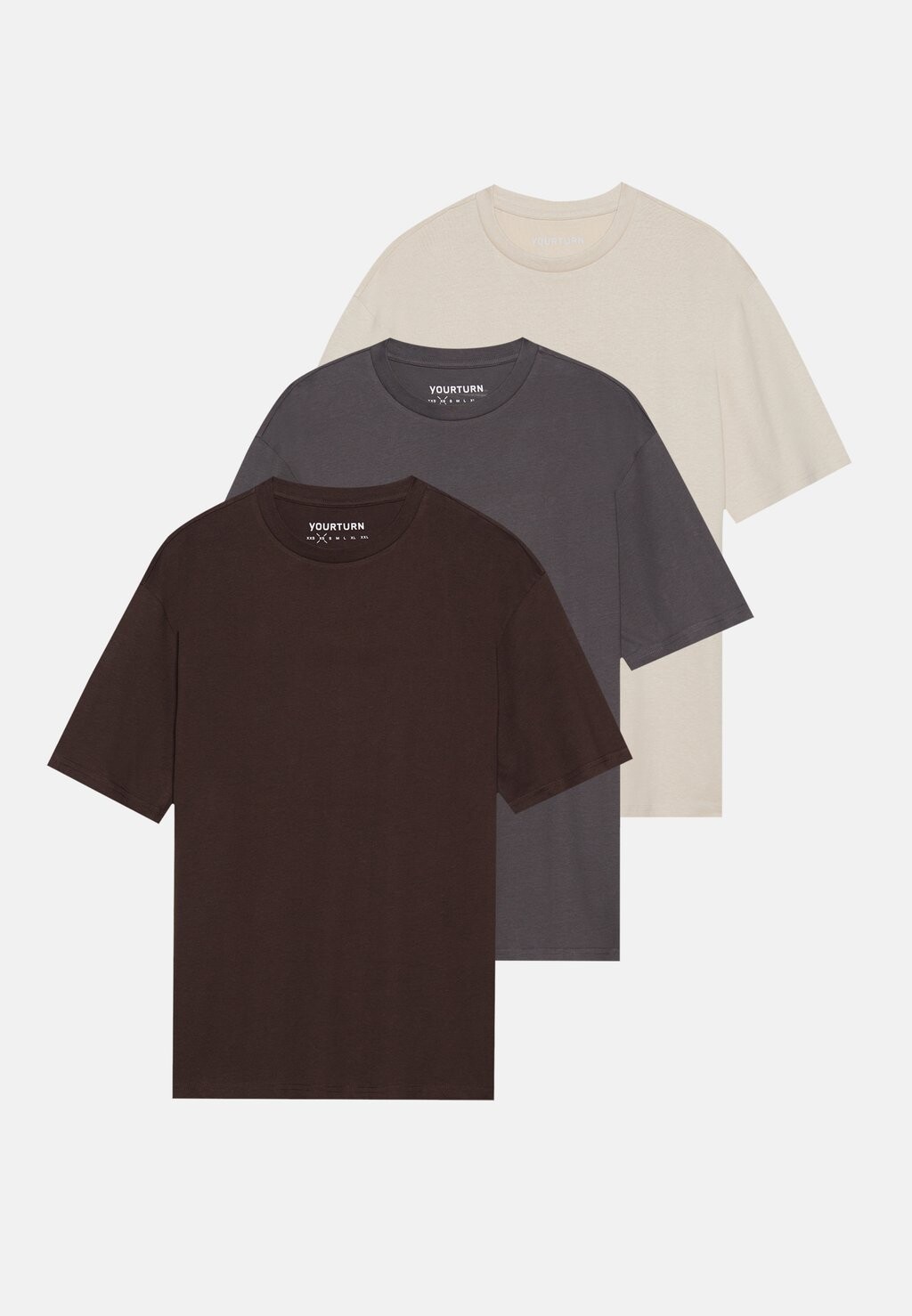 

Базовая футболка 3 PACK UNISEX YOURTURN, темно-коричневый