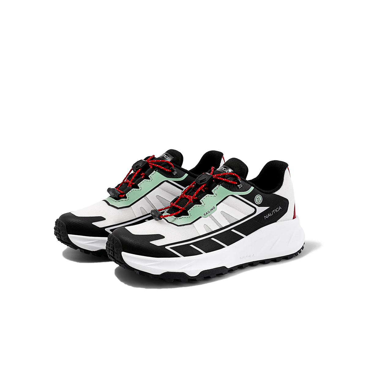 NAUTICA Низкие детские беговые кроссовки white red для подростков — фото 2