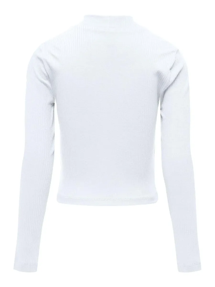 Рубашка KIDS ONLY с длинными рукавами "KOGLINEA LIFE L/S SHORT TOP JRS", белый — фото 2