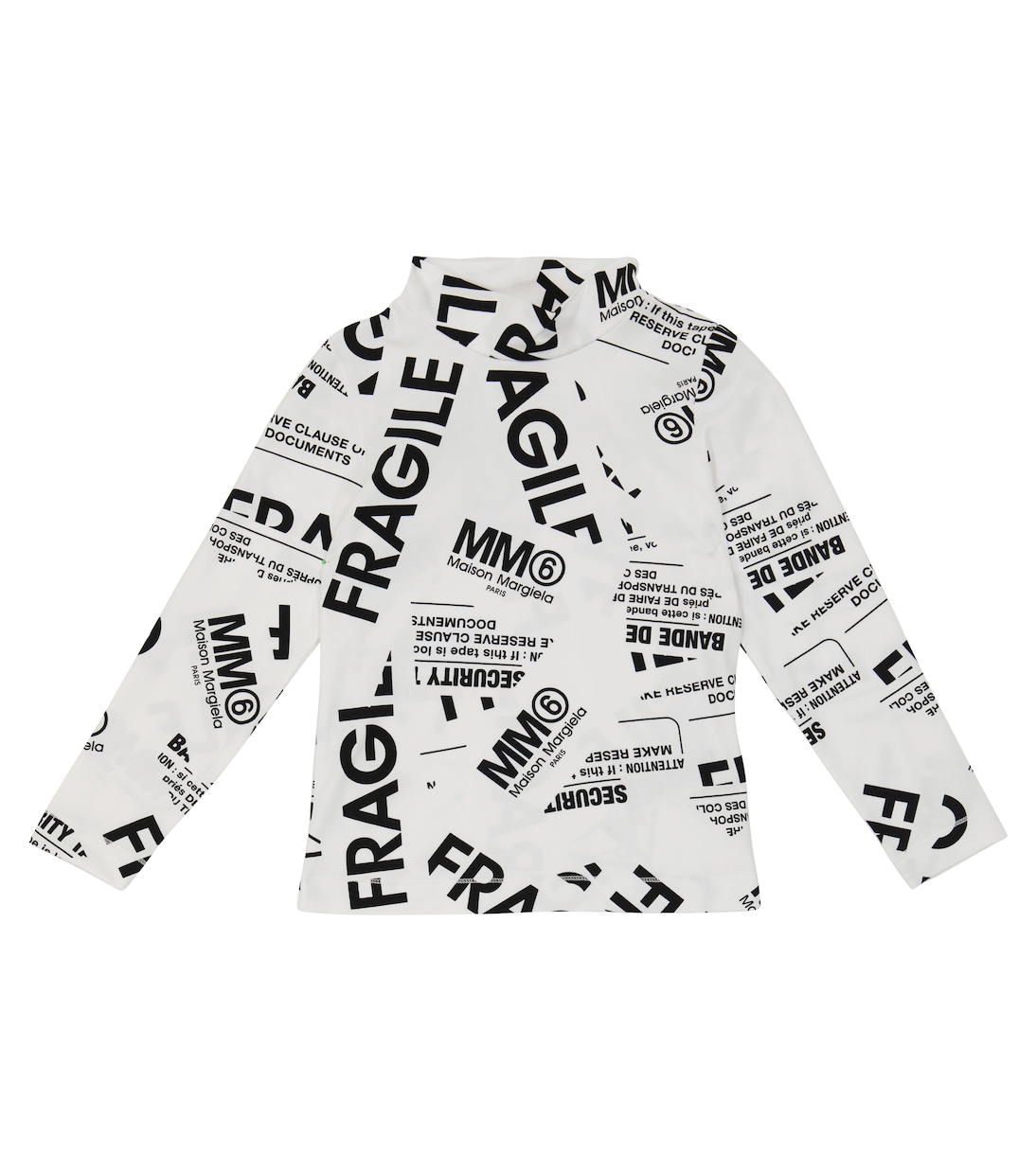 

Топ из эластичного хлопка с принтом MM6 Maison Margiela Kids, белый