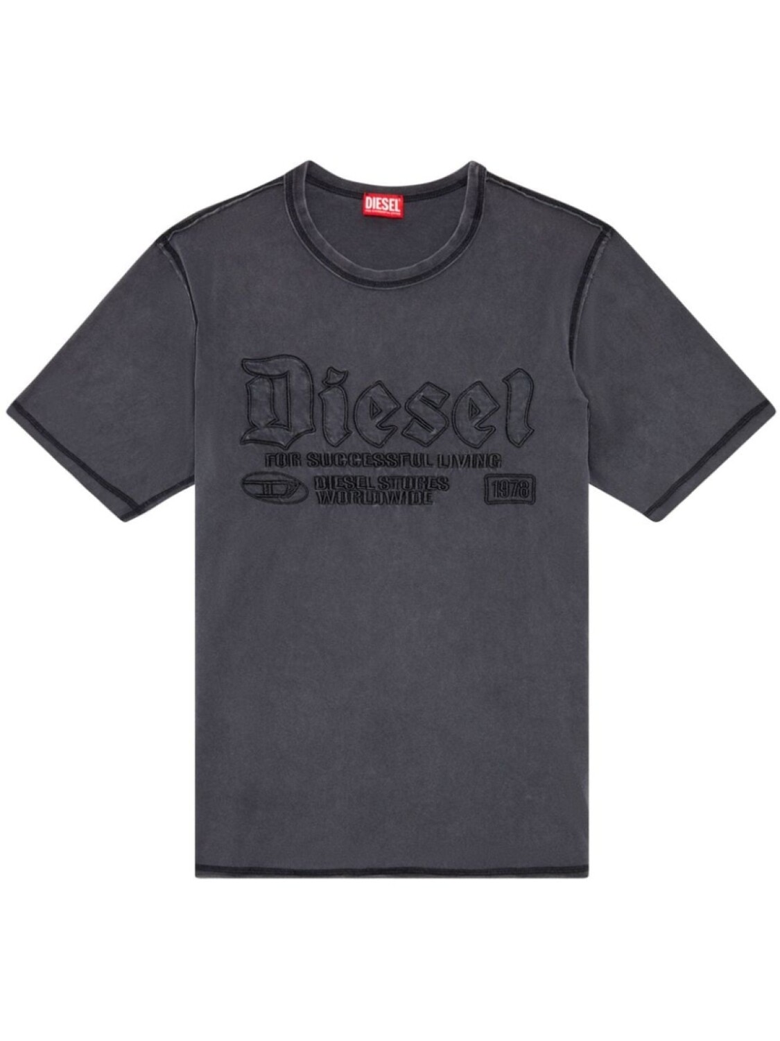 

Diesel футболка T-Rawjust с вышитым логотипом, серый