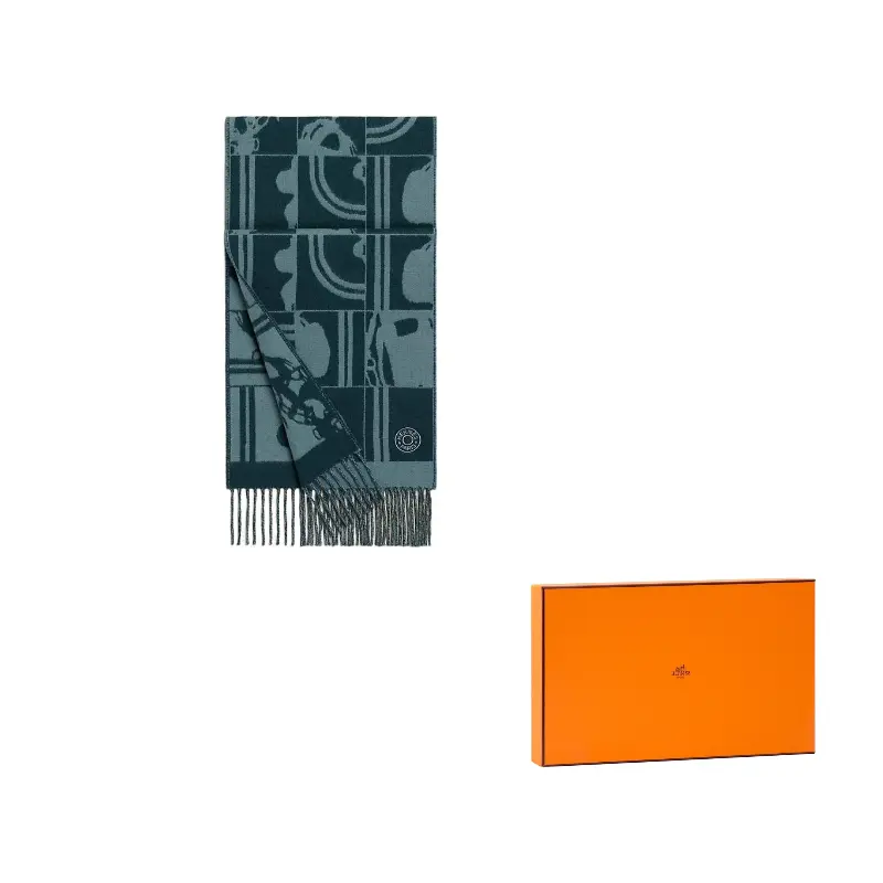 

Шарф из кашемира Brides De Gala для мужчин HERMES, синий