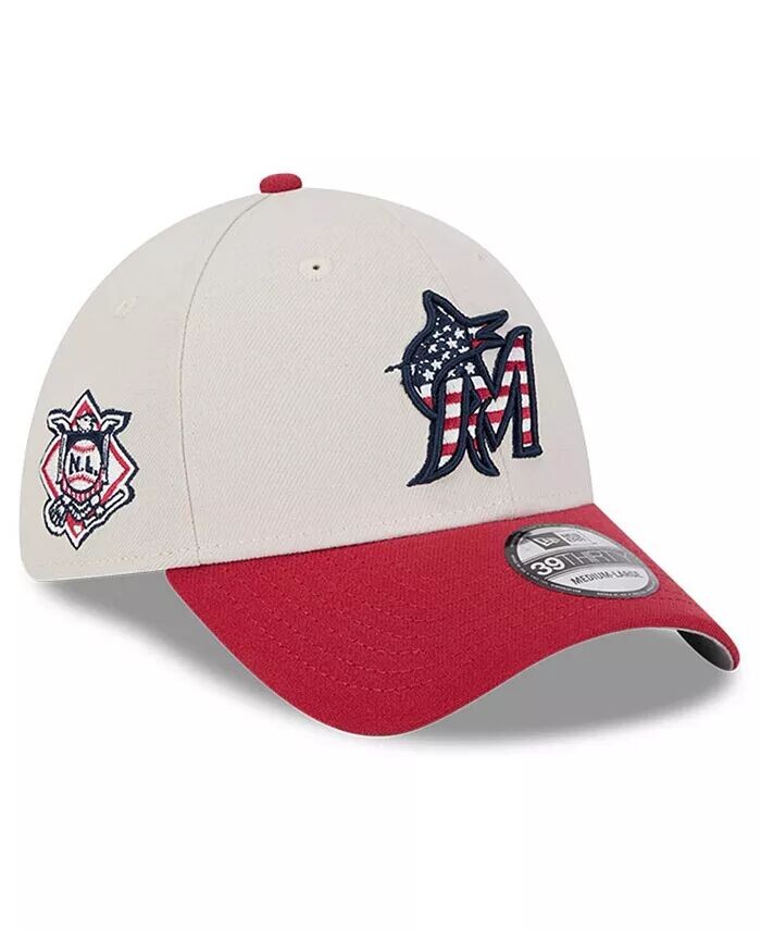 

Мужская красная кепка Miami Marlins 2024 Fourth of July 39THIRTY Flex New Era