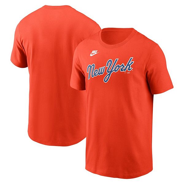 Мужская футболка new york mets cooperstown wordmark оранжевая Nike — фото 2