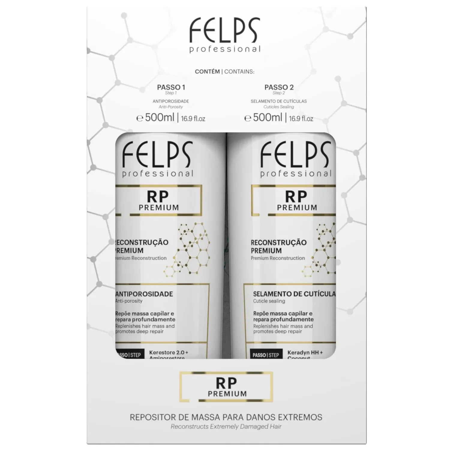 Профессиональный набор для реконструкции волос «RP Premium Reconstruction Duo» (2x) 500 мл от Felps Professional Felps Professional