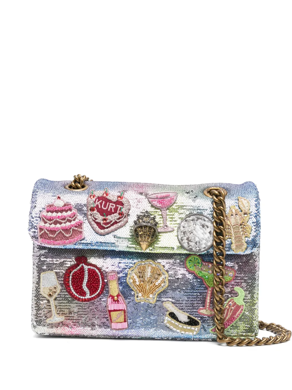 

Плечевая сумка Kensington, украшенная пайетками Kurt Geiger London, серебряный