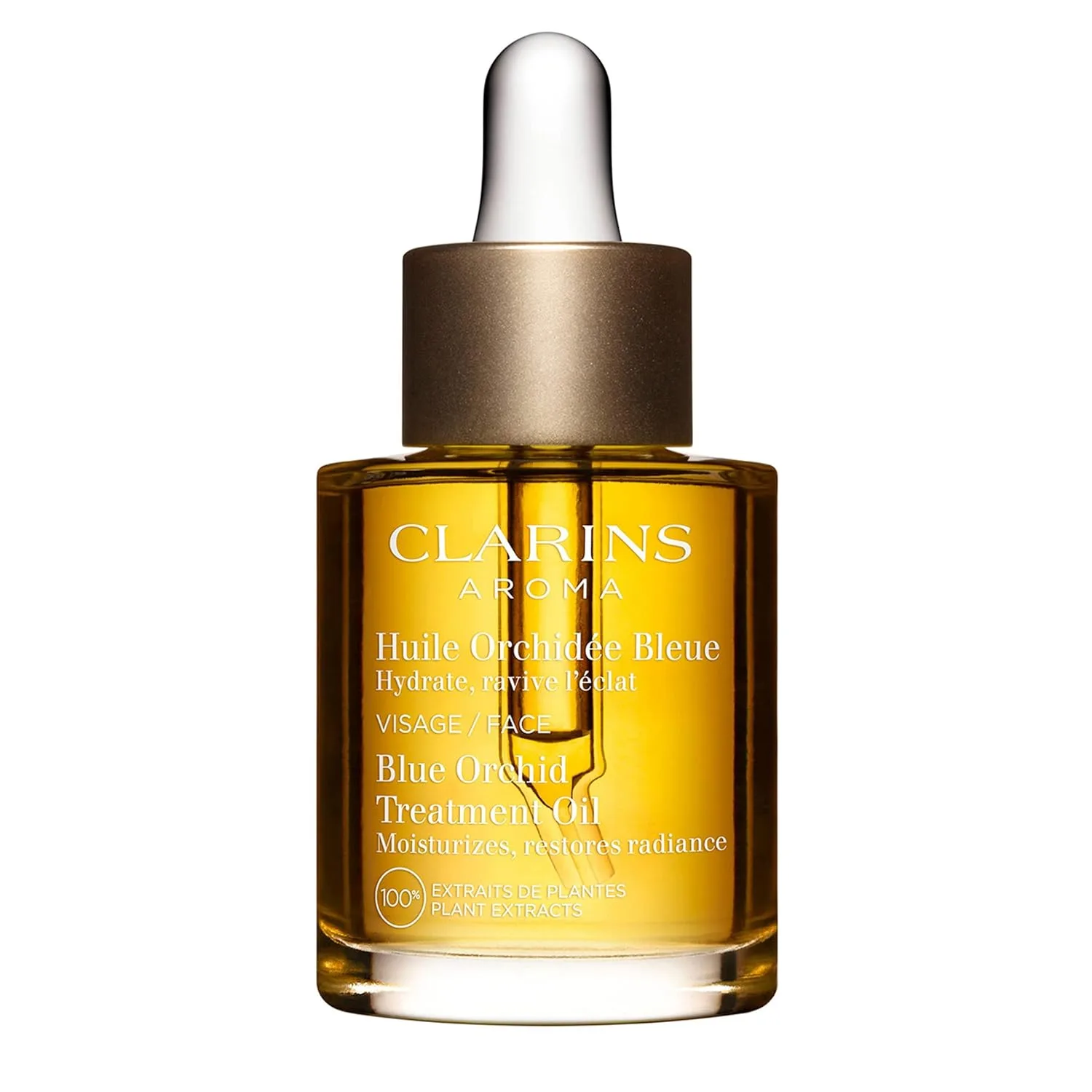 Clarins Blue Orchid Face Oil Treatment для сухой кожи: мгновенное увлажнение, тонизирование и сияние, blue