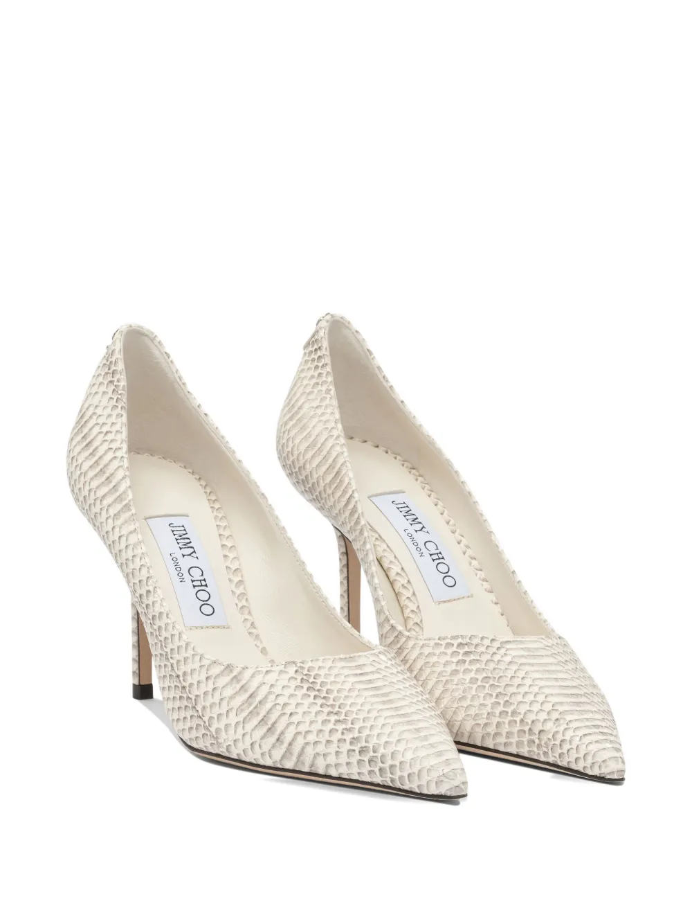 Туфли Love с острым носком и эффектом змеиной кожи, 85 мм JIMMY CHOO, серый — фото 2