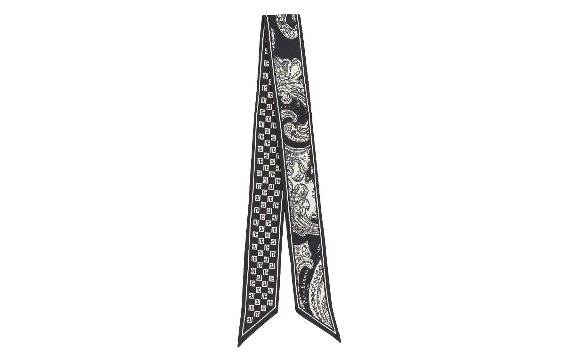 

BALMAIN Монограммный двусторонний шарф, Black/White