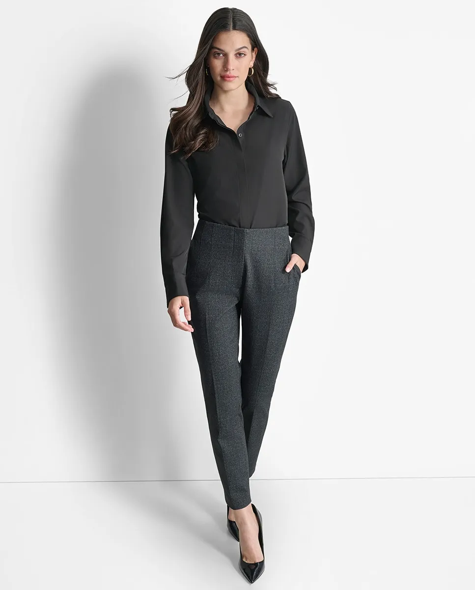 

Женские прямые брюки с высокой талией Dkny, черный