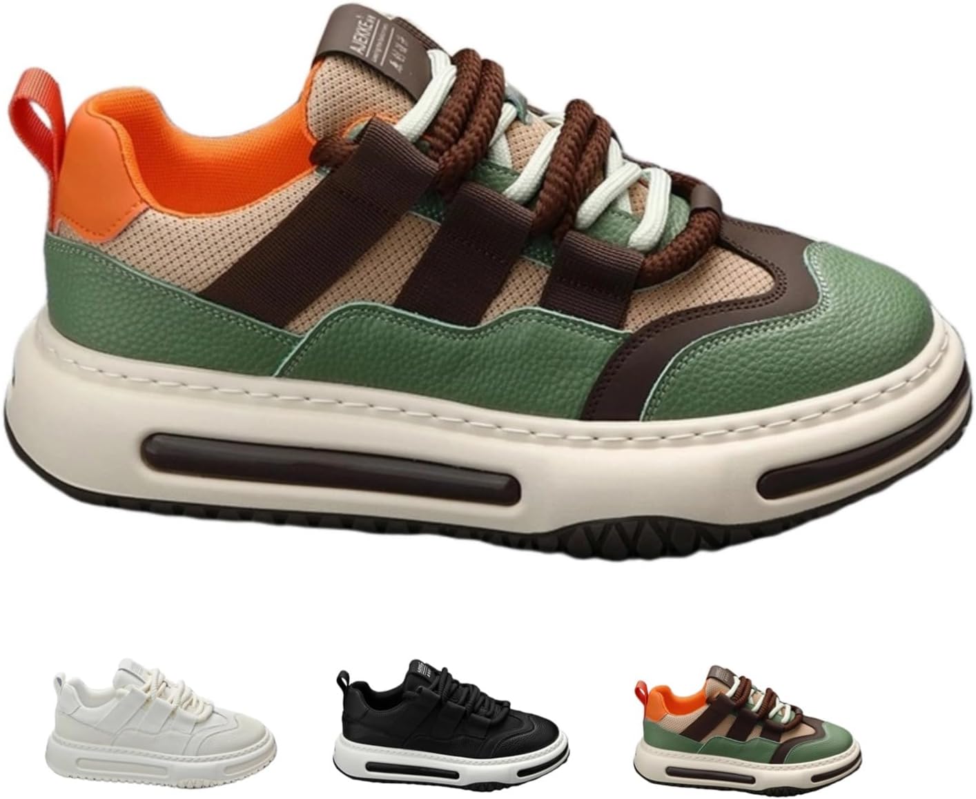 

Кроссовки MACEFIL в ретро стиле для мужчин и женщин, с толстой подошвой, нескользящие, дышащие, удобные, платформенные, уличная обувь, зеленый