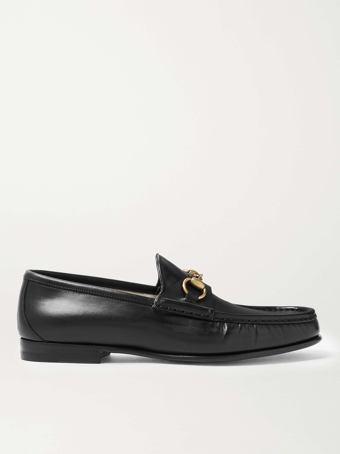 

Кожаные лоферы Roos Horsebit GUCCI, черный