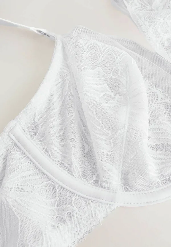 Бюстгальтер без подкладки с глубоким вырезом и на косточках Next, White — фото 4