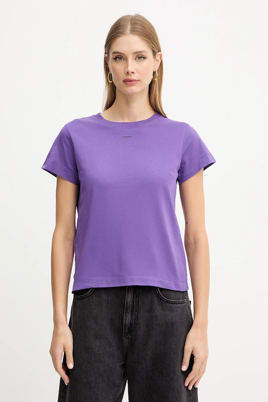 

Хлопковая футболка Pinko, фиолетовый