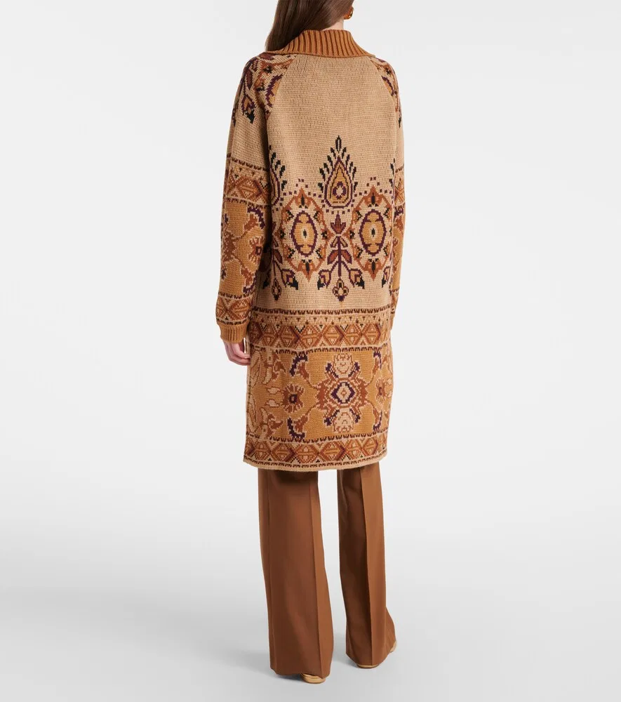 Кардиган из шерстяной смеси Etro, коричневый — фото 3