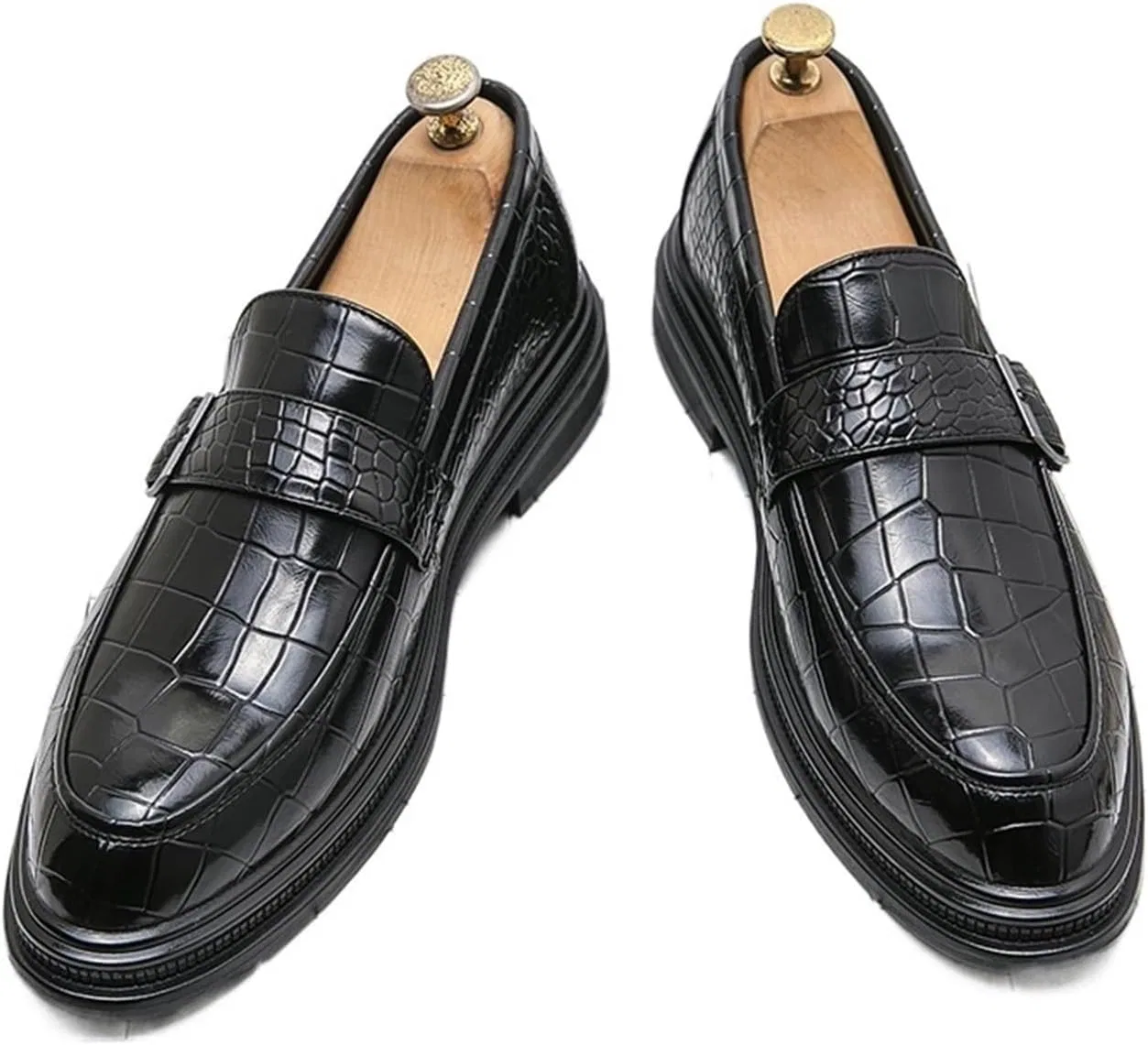 Туфли мужские кожаные лоферы Black EXAMEEEU